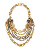 Johari Bronze & Pyrite Multi-Strand Necklace