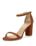 Nearlynude Suede City Sandal, Saddle