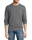 Cashmere Long-Sleeve Sweater, Charcoal