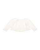 Cotton Lace-Trim Bolero, White, size 6M-3