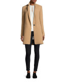Max Long-Sleeve Silk Blouse, Blanc