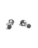 Dot Black Sapphire Lava Jacket Stud Earrings
