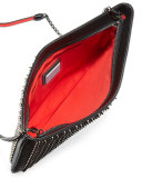 Loubiposh Spiked Clutch Bag, Black