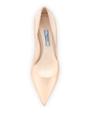 Leather Pointed-Toe 85mm Pump, Nude (Cipria)