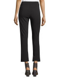 Leo Cropped Flare-Leg Pants, Black