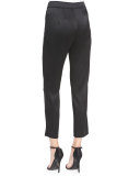 Liquid Satin Side Zip Cropped Pants