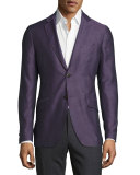 Medallion Micro-Jacquard Sport Coat, Deep Purple