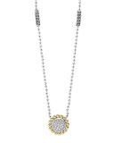 12mm Pavé Diamond & Caviar Pendant Necklace