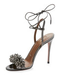 Monaco Beaded 105mm Sandal, Anthracite 