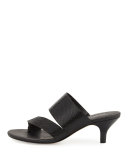 Ruge Asymmetric Snake-Embossed Thong Sandal, Black