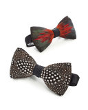 Big Spur Feathered Bow Tie, Red
