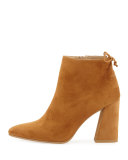 Grandiose Suede Pointed-Toe Bootie, Camel