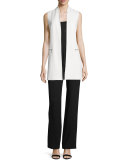 Arlena Long Textured Stretch-Knit Vest