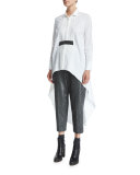 Paillette Chevron Cropped Pants, Onyx