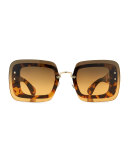 Oversize Square Sunglasses w/ Overlay Lenses