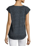 Neyo Linen Cap-Sleeve Top