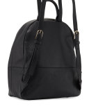 Zip-Around Leather Backpack, Black