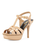 Tribute Patent Leather Sandal, Darker Nude