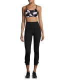 x kate spade new york cinched bow high-waist leggings, black