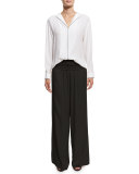 Wide-Leg Yoga Pants, Black