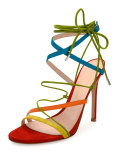 Strappy Suede 105mm Sandal, Multi