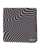 Stretch-Dot Print Pocket Square, Black