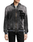 Decayed TR Varsity Bomber Jacket, Black/Charcoal