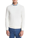 Textured Crewneck Sweater, Natural