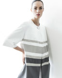 Jolene Striped Leather Jacket