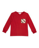 YNG Long-Sleeve Check-Pocket Jersey Tee, Size 4-14