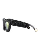 Wonderland Stories Swarovski® Cat-Eye Sunglasses, Black Crystal