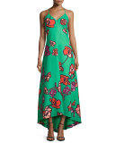 Floral-Print High-Low Maxi Dress