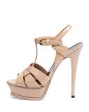 Tribute Patent Leather Sandal, Dark Nude