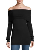 Off-the-Shoulder Sweater, Black