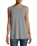 Round-Neck Muscle Tee, Heather Gray