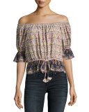 Danya Off-the-Shoulder Printed Top, Multi Pattern