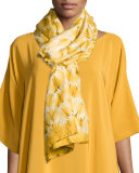 Shibori Tonal-Zigzag Scarf, Turmeric