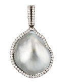 Gray South Sea Pearl and Diamond Pendant, 0.29 TCW