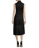 Jacey Cowl-Neck Blouson Dress, Black