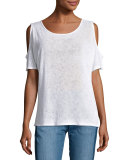 Yessie Cold-Shoulder Tee, White