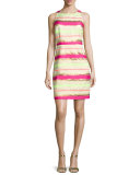 Multi-Stripe T-Back Dress, Electric Pink