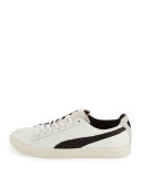Men's Clyde MII Snakeskin-Textured Low-Top Sneaker, White