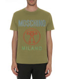 Double Question Mark Logo T-Shirt, Olive