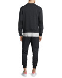 Hornby Mixed-Media Fleece Sweater, Black