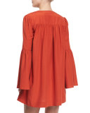 Helen Bell-Sleeve Mini Dress, Spice