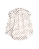 Short-Sleeve Strawberry Shift Dress w/ Bloomers, White, Size 3M-2