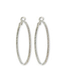 Crystal Eternity Hoop Earrings, Rhodium