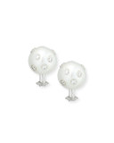 South Sea Pearl & Bezel-Set Diamond Button Clip Earrings