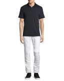 Slim-Fit Stretch-Denim Jeans, White