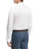 Knit Button-Front Shirt, White